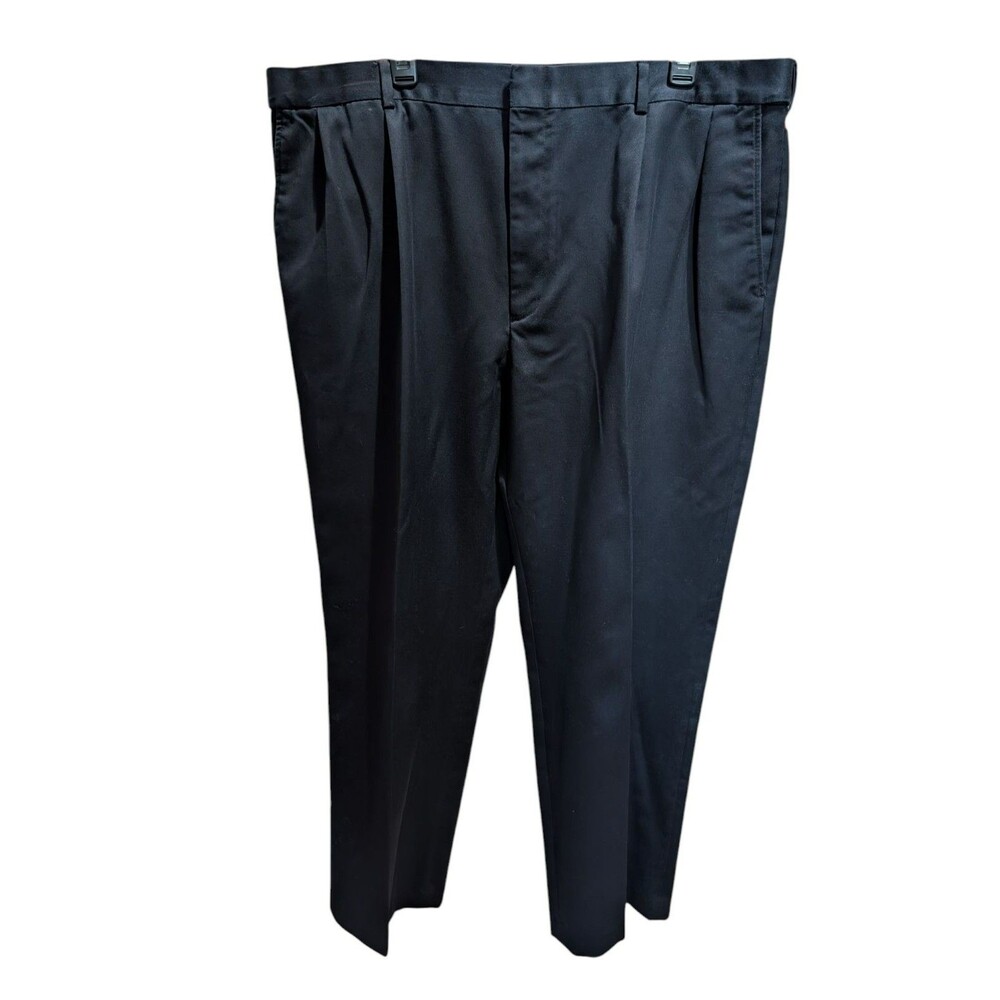 Lands End Traditional Fit Chino Pants Navy Blue 42x30 - 100% Cotton - Adjustable